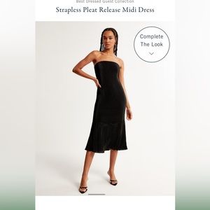 Abercrombie & Fitch Strapless Pleat Release MIDI Dress Size XL